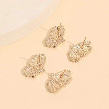 2 Piece Rhinestone Alloy Butterfly Stud Earrings - Carri's Cache