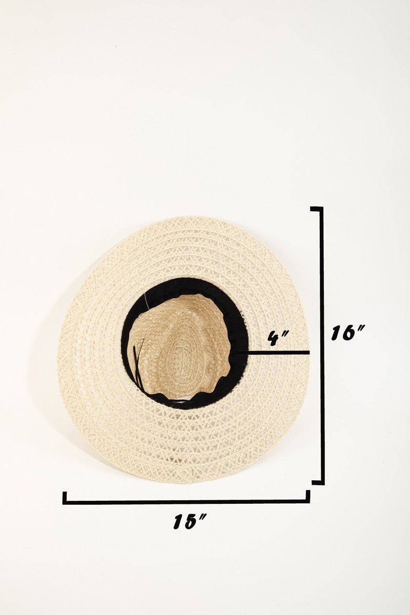 Fame Wide Brim Straw Weave Sun Hat - Carri's Cache