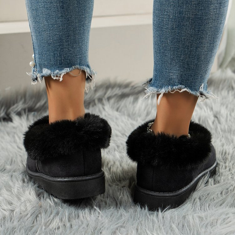 Thermal Fuzzy Tied Round Toe Boots - Carri's Cache