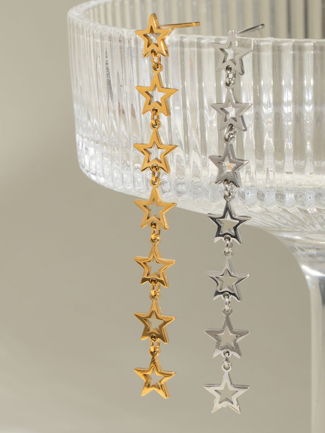 Stainless Steel Cutout Star Earrings