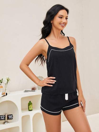 Scoop Neck Spaghetti Strap Top and Shorts Lounge Set - Carri's Cache