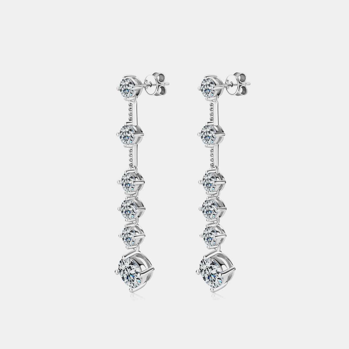 4 Carat Moissanite 925 Sterling Silver Earrings - Carri's Cache