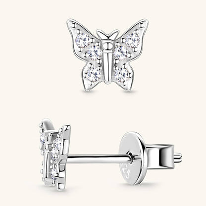 Moissanite 925 Sterling Silver Butterfly Stud Earrings - Carri's Cache