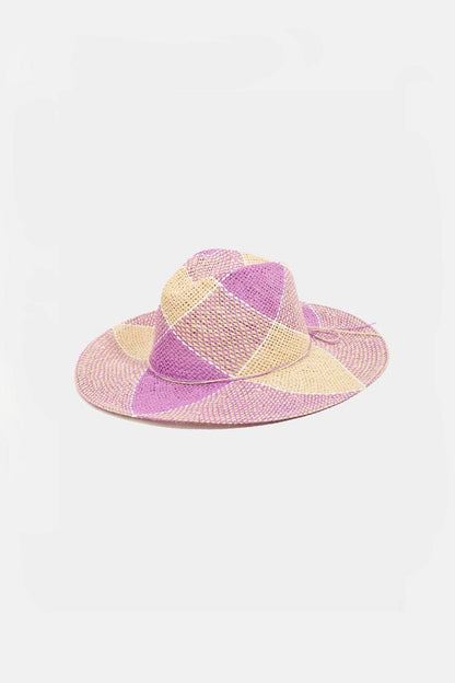 Fame Contrast Straw Braid Hat - Carri's Cache