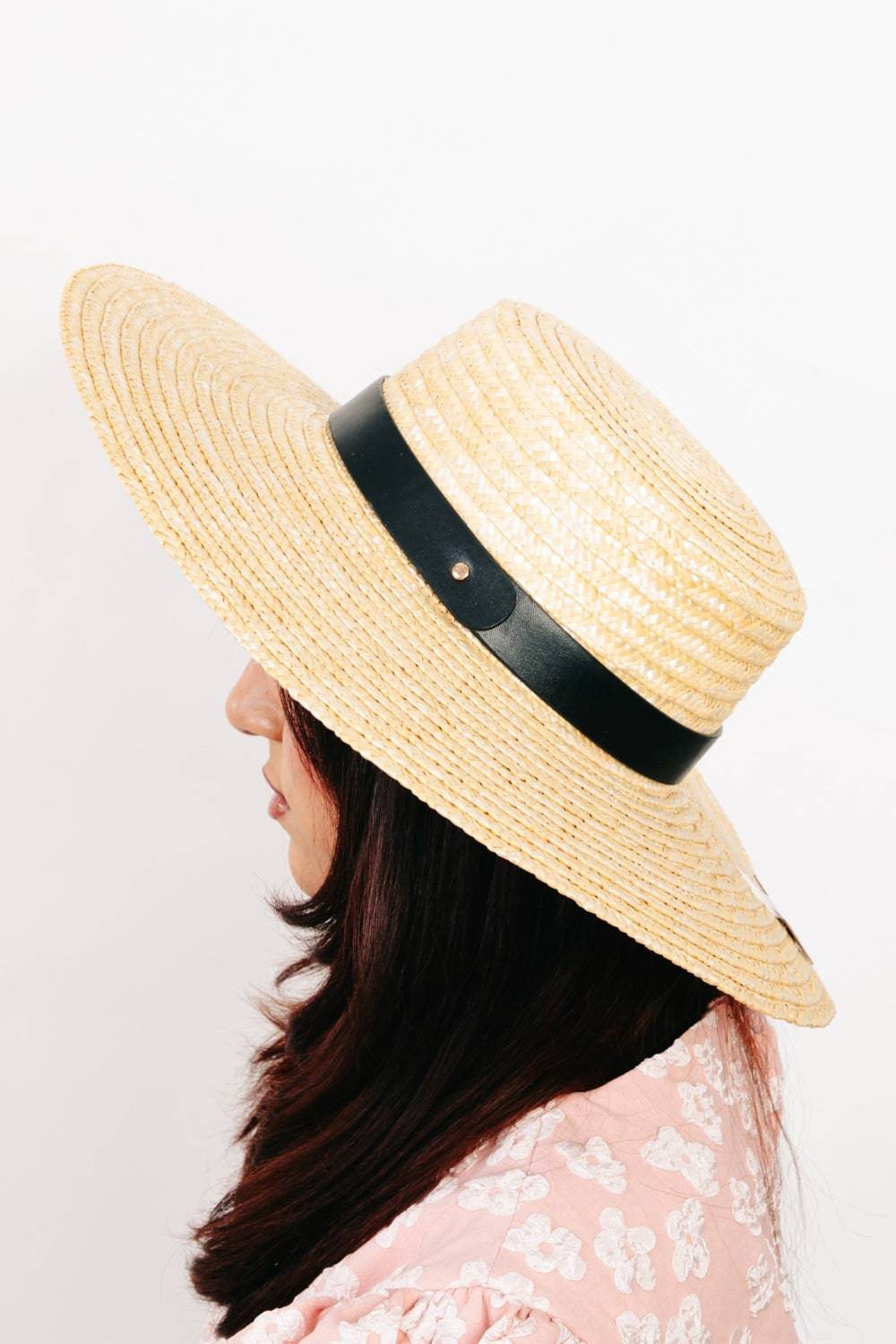 Fame Flat Brim Straw Weave Hat - Carri's Cache