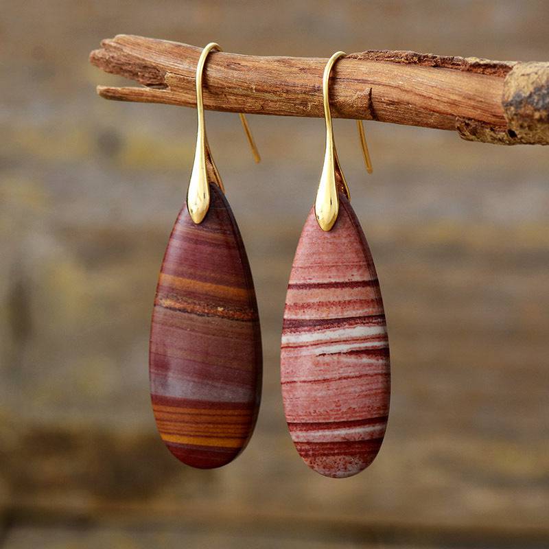 Natural Stone Waterdrop Shape Earrings - Carri's Cache