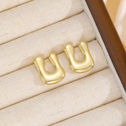 18K Gold-Plated Bubble Letter Stud Earrings - Carri's Cache