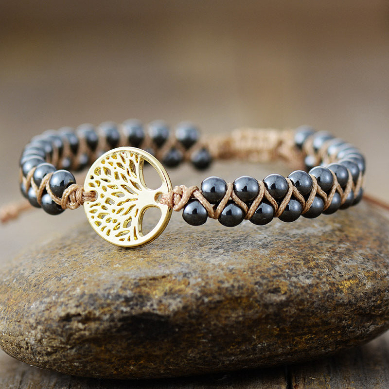 Alloy Natural Stone Braided Bracelet