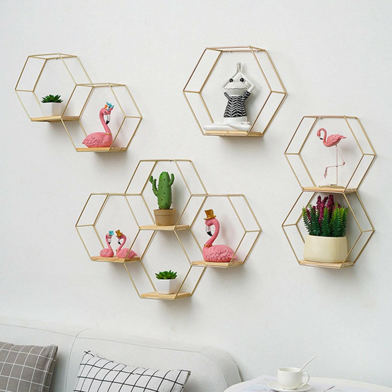 Floating Hexagon Shelves - Carri's Cache