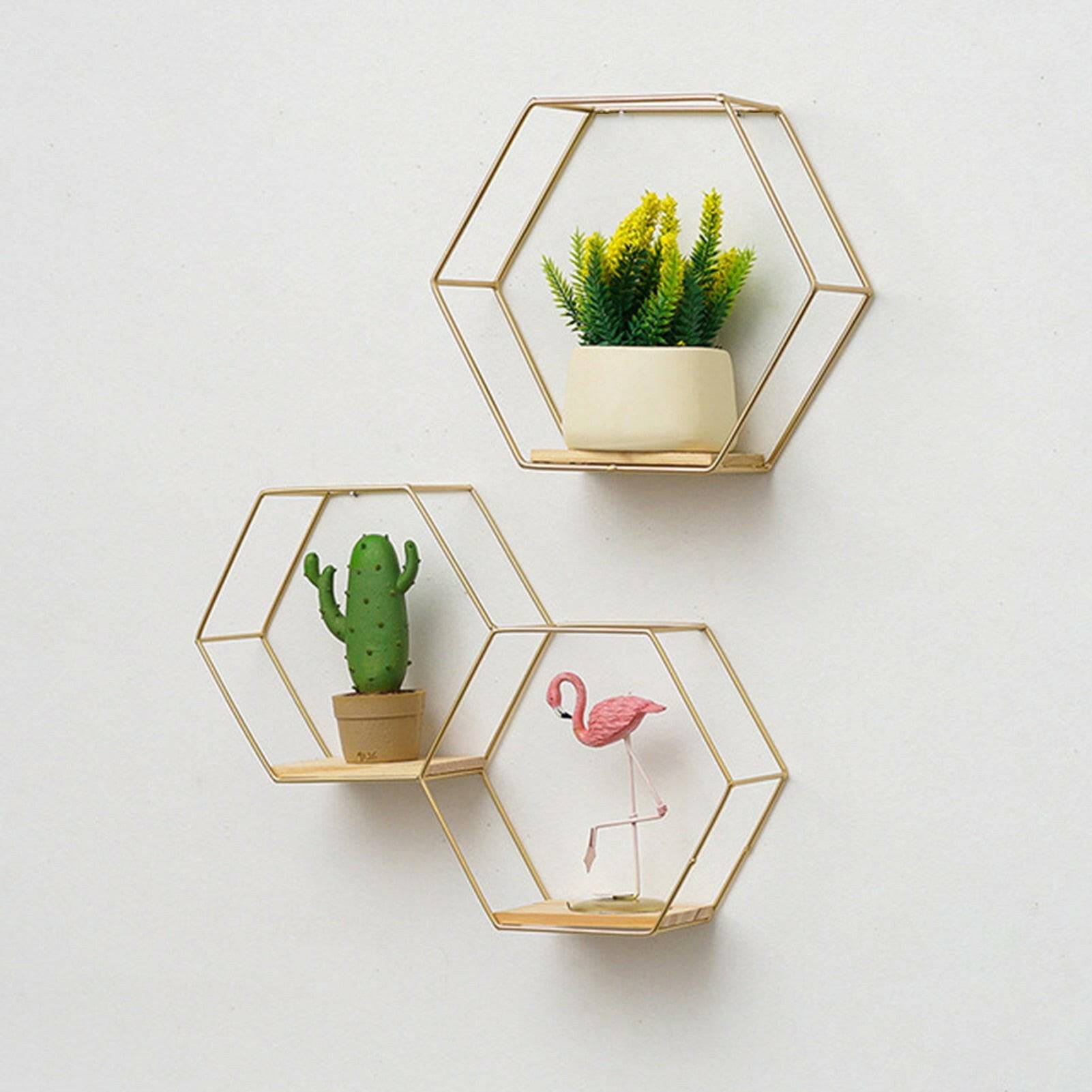 Floating Hexagon Shelves - Carri's Cache