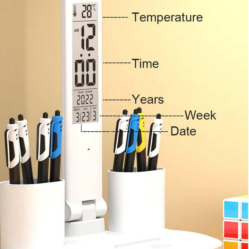 Dimmable LED Desk Lamp with Digital Calendar & Temperature - Carri's Cache