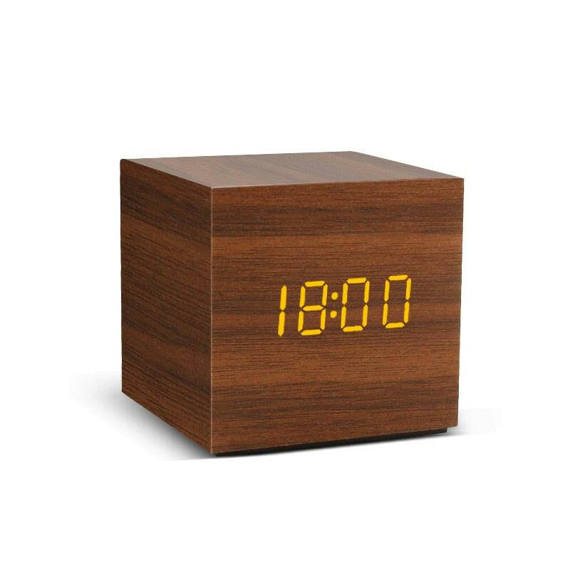 LED Wooden Voice Control Desktop Alarm Clock - Carri's Cache