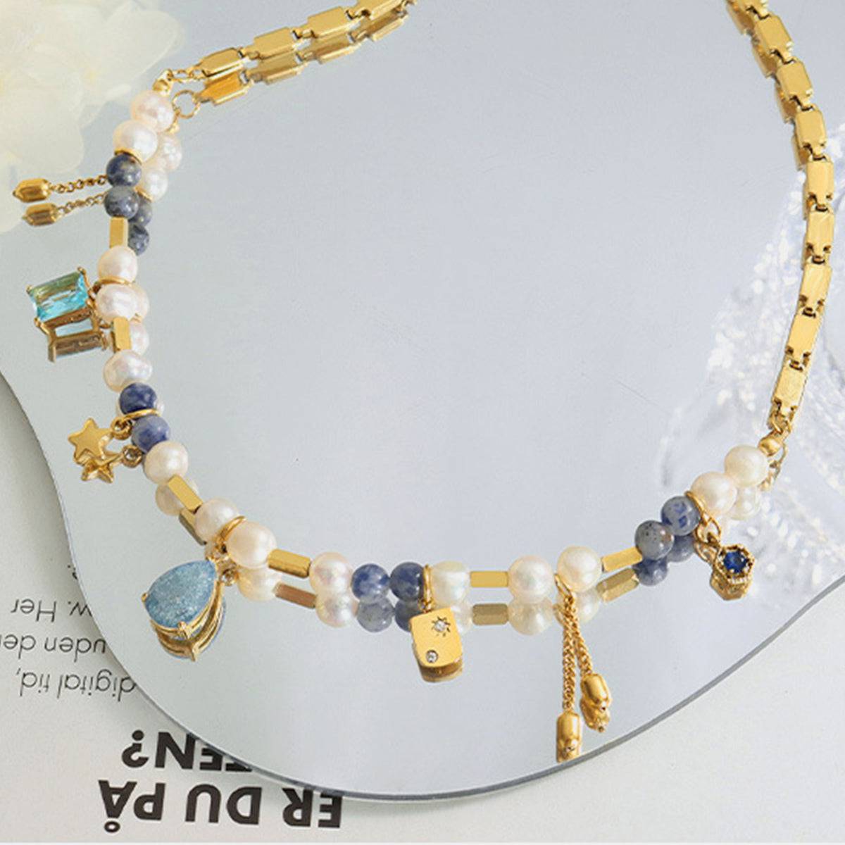 18K Gold-Plated Beaded Charm Necklace - Carri's Cache