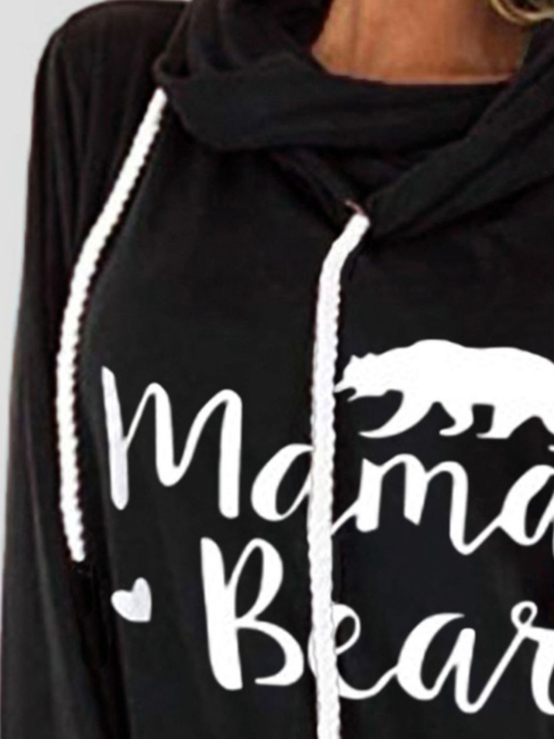 Drawstring Letter Graphic Long Sleeve Hoodie