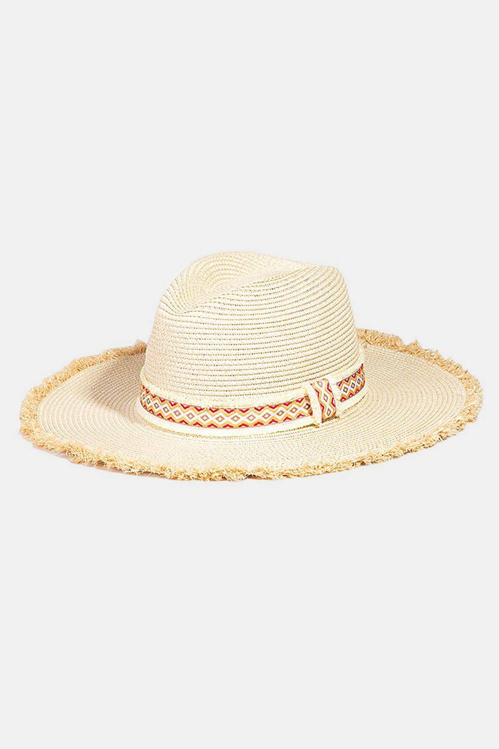 Fame Geometric Raw Hem Hat - Carri's Cache