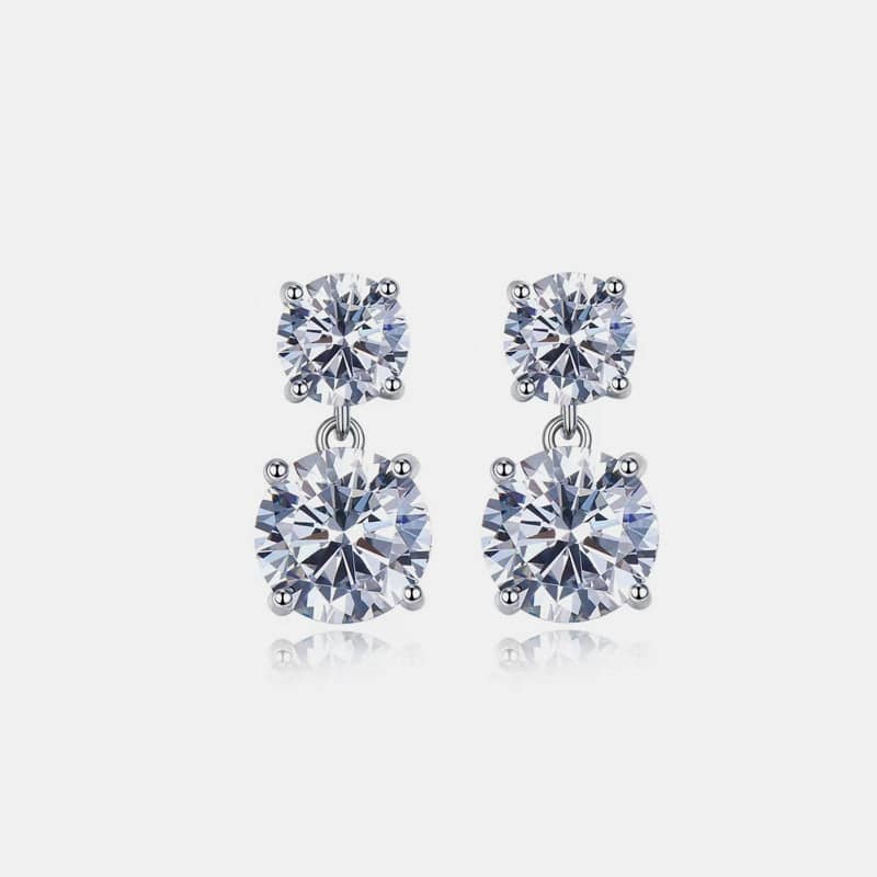 10 Carat Moissanite 925 Sterling Silver Earrings - Carri's Cache