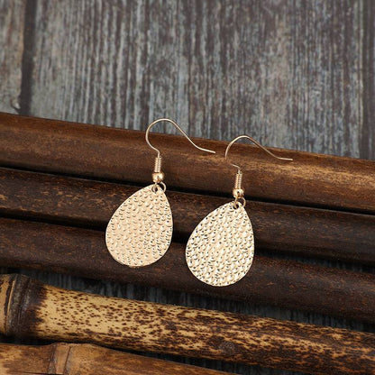 Gold-Plated Alloy Teardrop Earrings