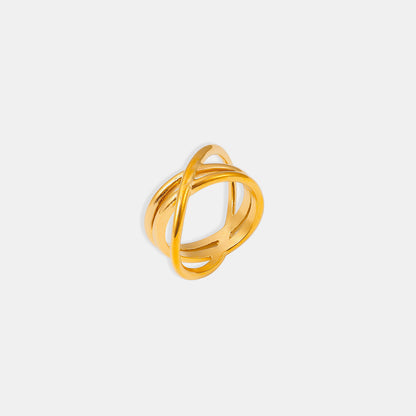 18K Gold-Plated Crisscross Ring - Carri's Cache