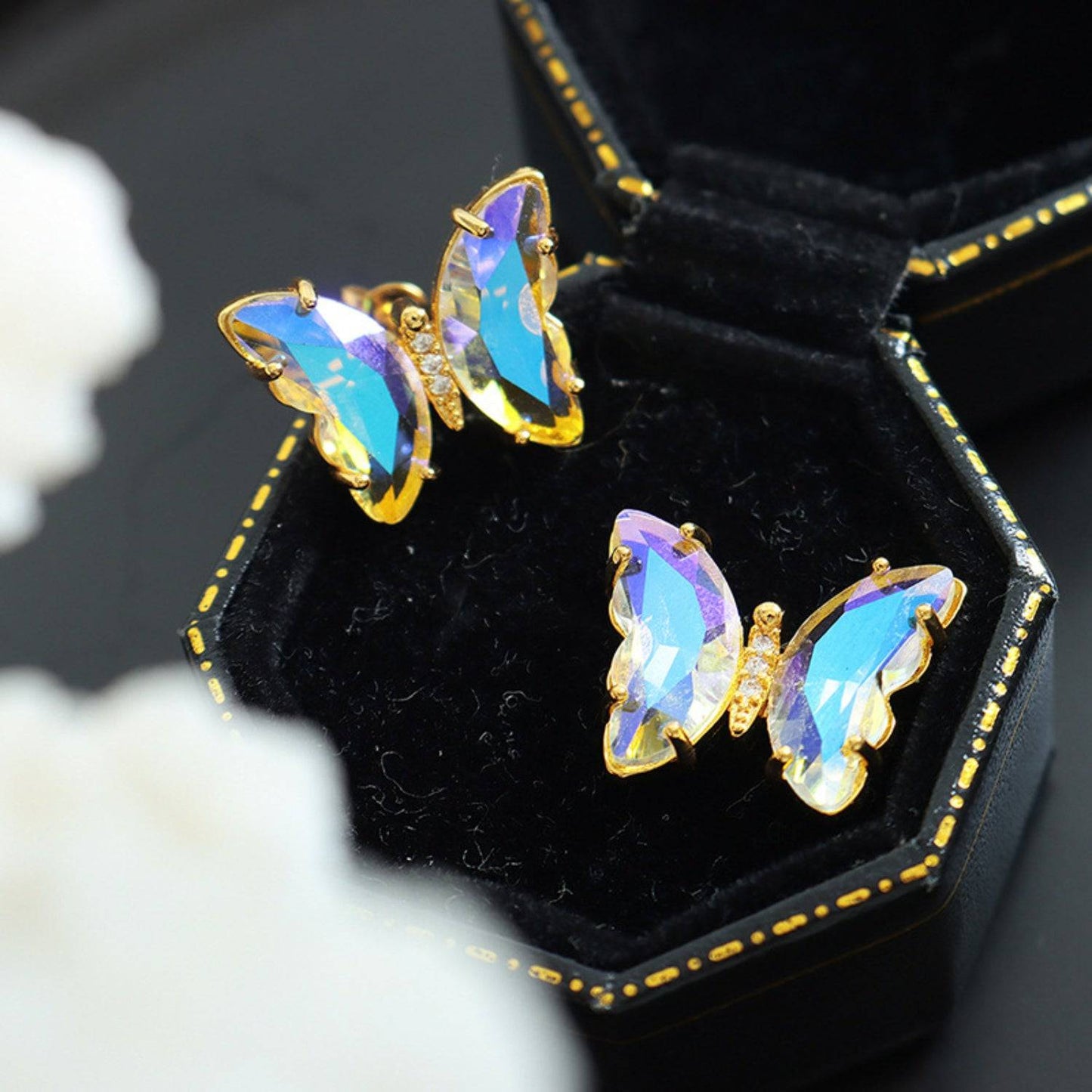 Gold-Plated Butterfly Stud Earrings - Carri's Cache