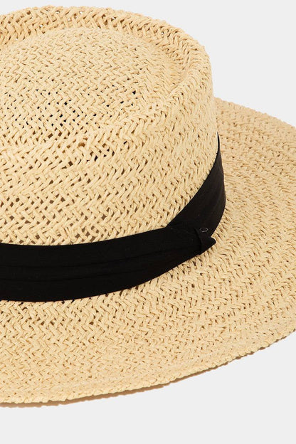 Fame Straw Braided Pork Pie Hat - Carri's Cache