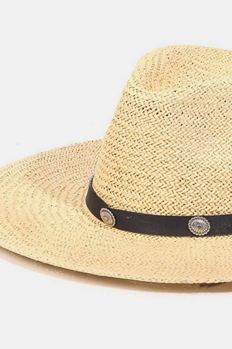 Fame Belt Strap Straw Hat - Carri's Cache