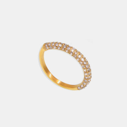 18K Gold-Plated Inlaid Zircon Ring - Carri's Cache