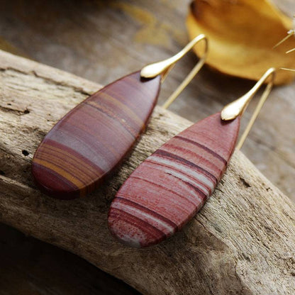 Natural Stone Waterdrop Shape Earrings - Carri's Cache