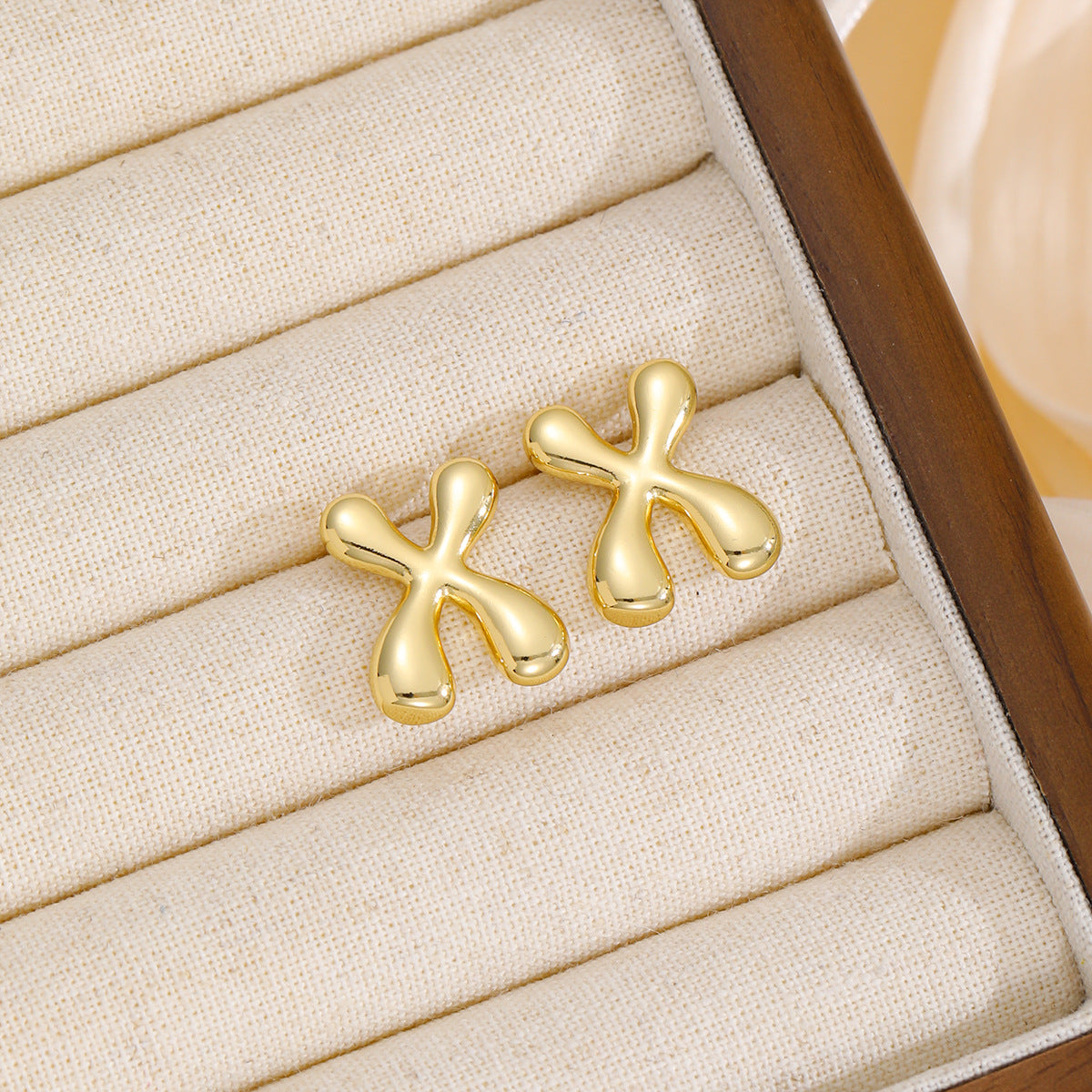 18K Gold-Plated Bubble Letter Stud Earrings - Carri's Cache