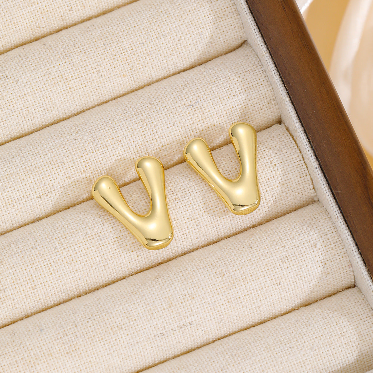 18K Gold-Plated Bubble Letter Stud Earrings - Carri's Cache