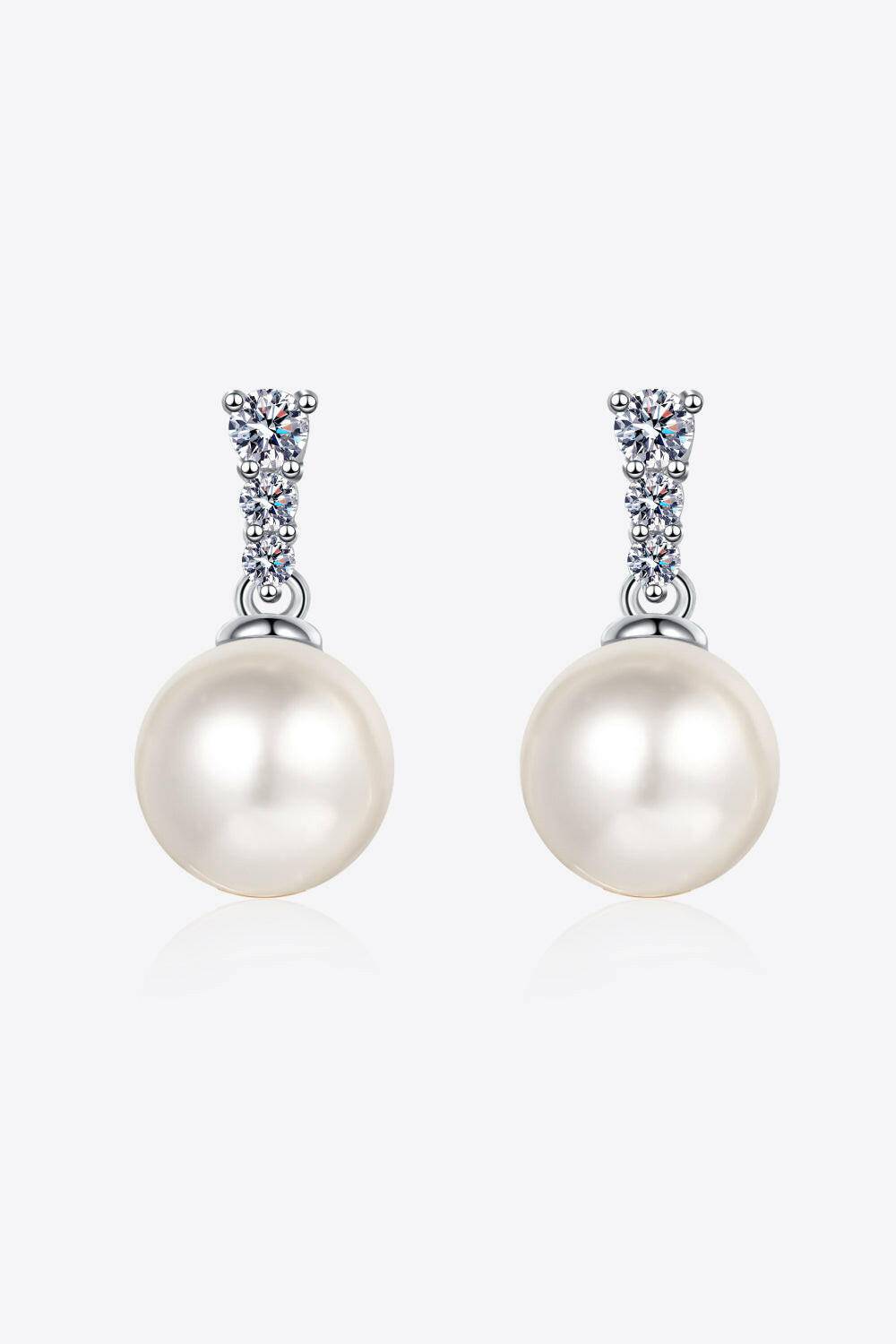 Moissanite Pearl Drop Earrings - Carri's Cache