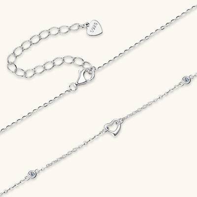 Moissanite 925 Sterling Silver Heart Necklace - Carri's Cache