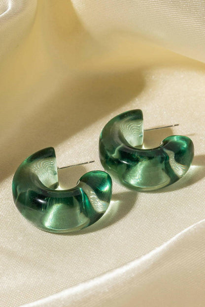 Resin C-Hoop Earrings - Carri's Cache