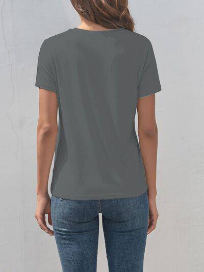 Cross Graphic Round Neck T-Shirt - Carri's Cache