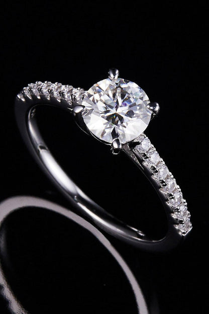 Moissanite 925 Sterling Silver Side Stone Ring - Carri's Cache