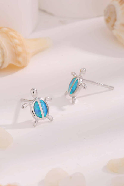 Opal Turtle 925 Sterling Silver Earrings - Carri's Cache