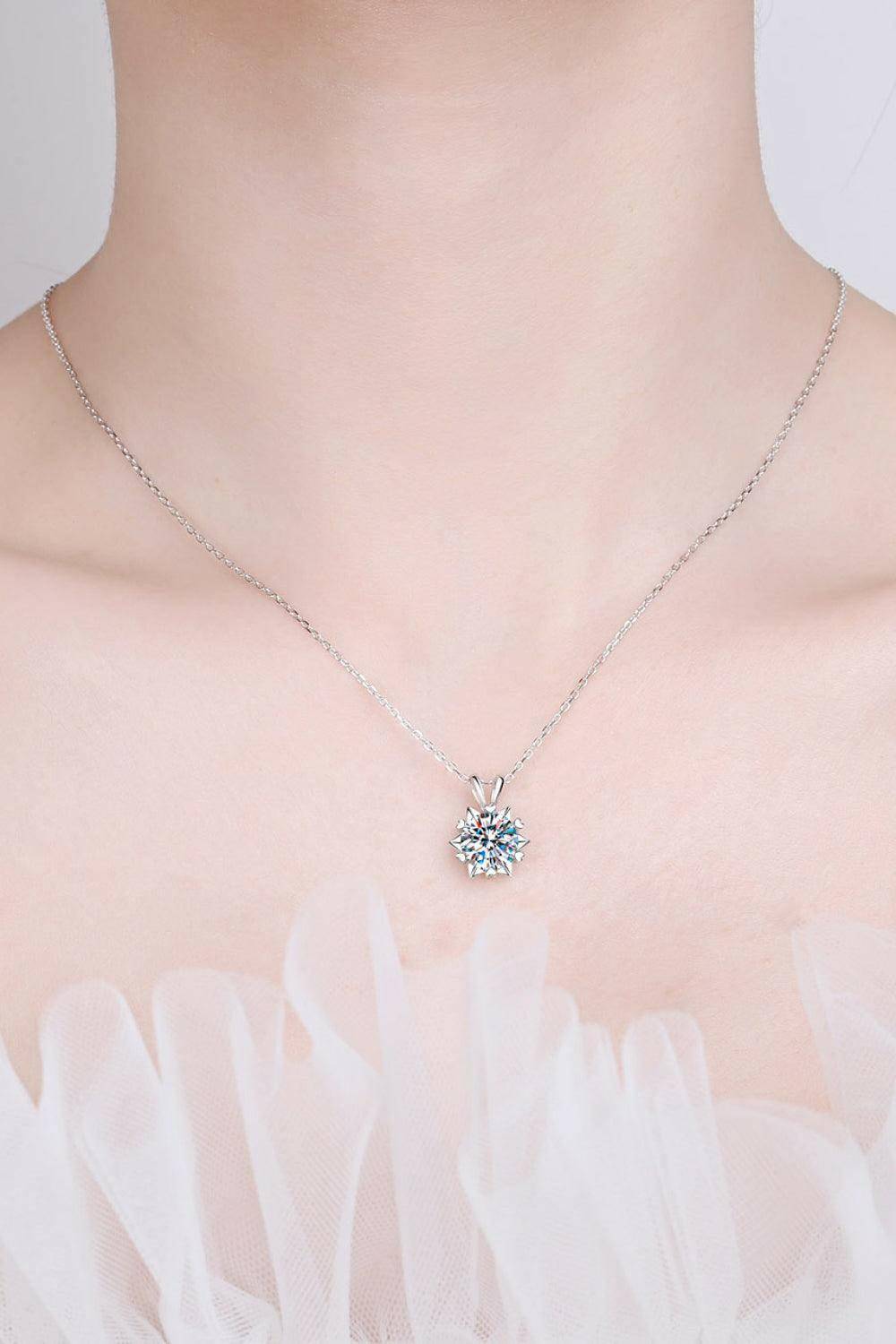 Learning To Love 925 Sterling Silver Moissanite Pendant Necklace - Carri's Cache