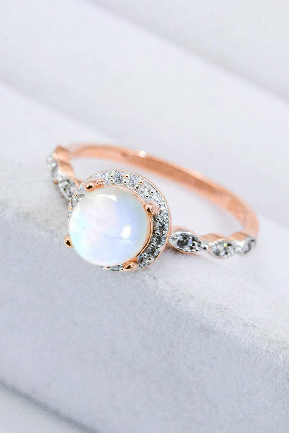 Round Moonstone Ring.