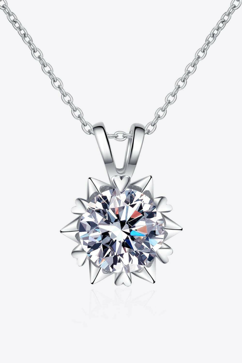 Learning To Love 925 Sterling Silver Moissanite Pendant Necklace - Carri's Cache