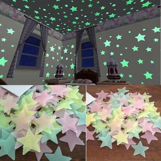 100PC Kids Bedroom Glow Stars - Carri's Cache