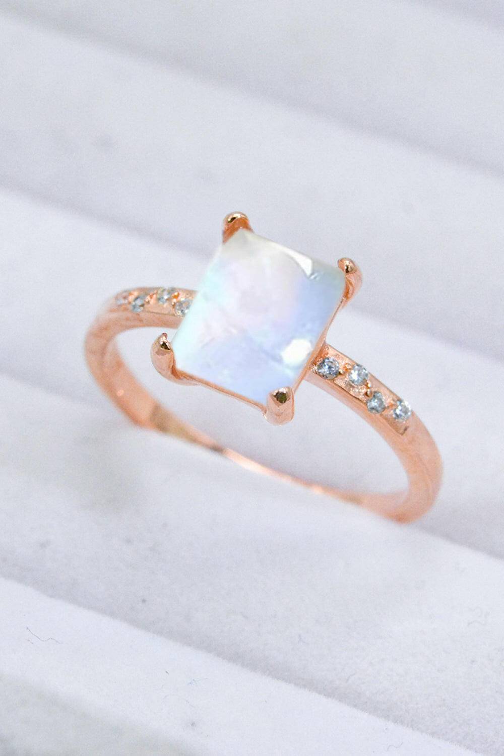 Square Moonstone Ring.