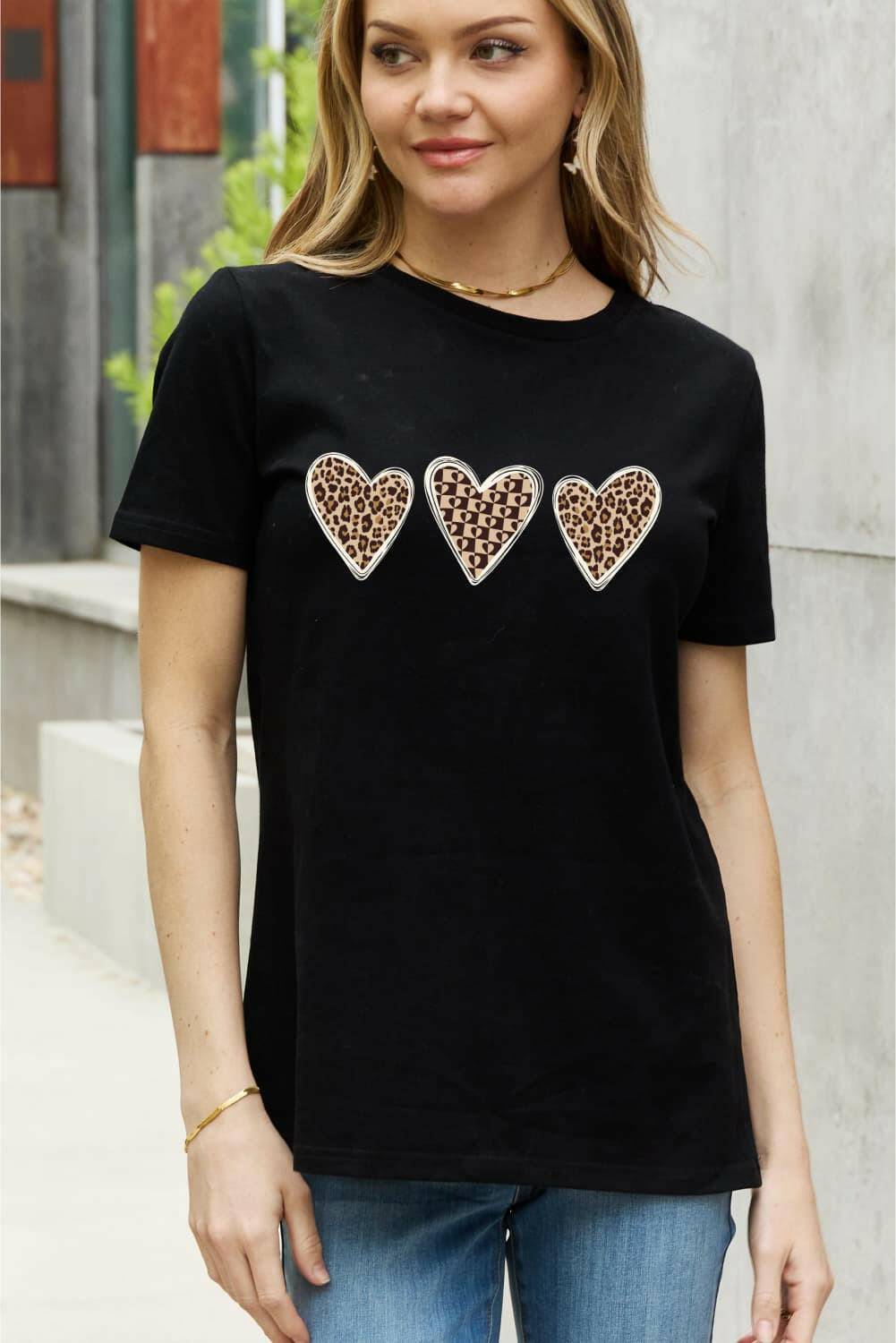 Simply Love Full Size Heart Graphic Cotton Tee - Carri's Cache