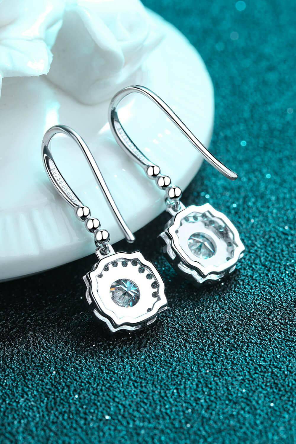 925 Sterling Silver Moissanite Hook Earrings - Carri's Cache