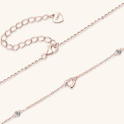 Moissanite 925 Sterling Silver Heart Necklace - Carri's Cache