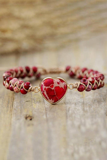 Handmade Heart Shape Natural Stone Bracelet - Carri's Cache