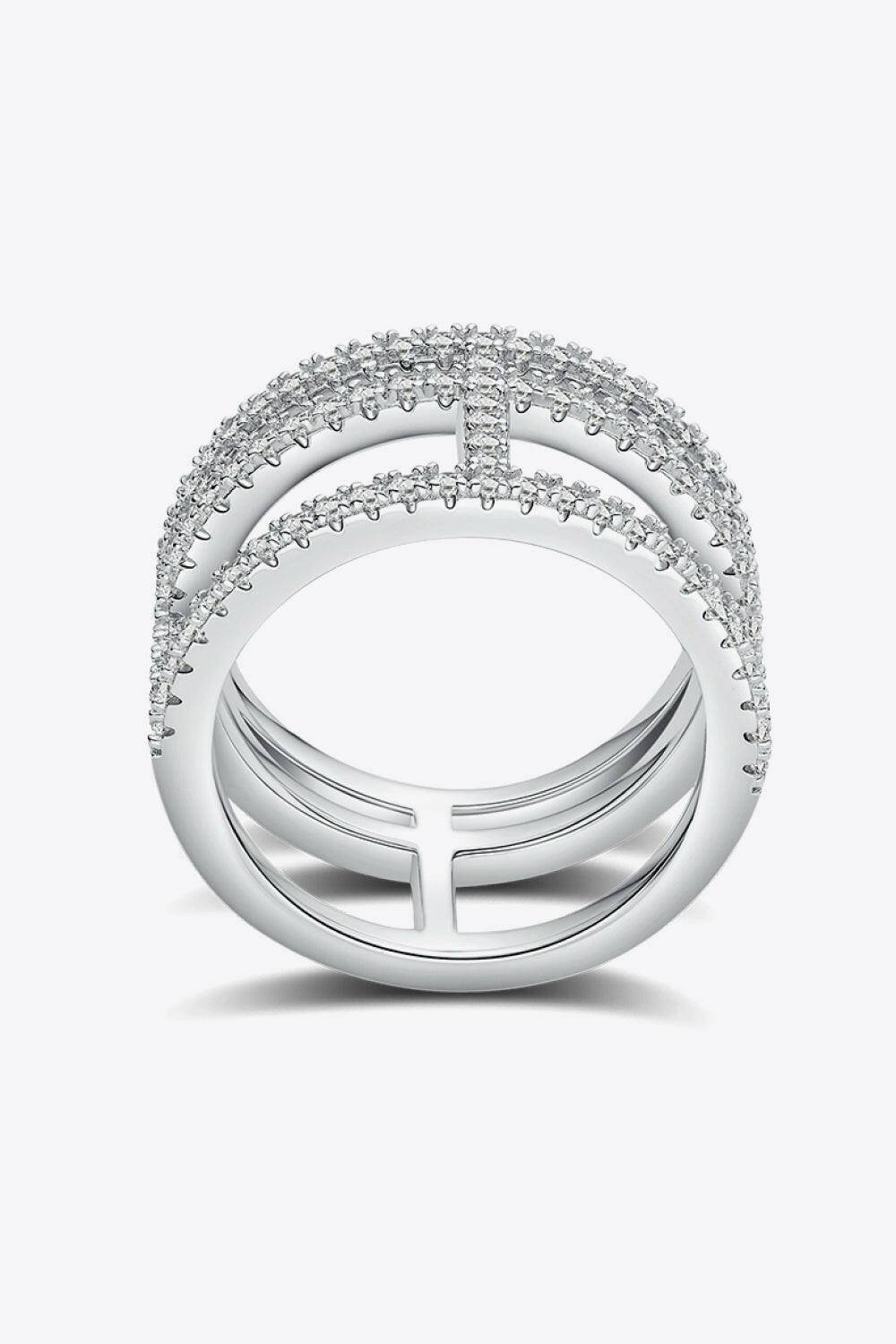 Moissanite Cutout Wide Ring - Carri's Cache