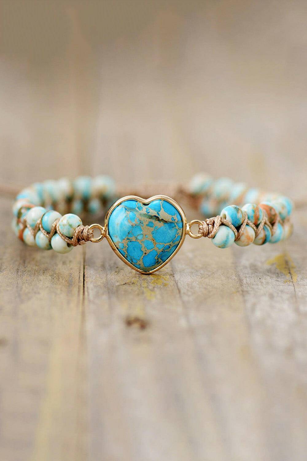 Handmade Heart Shape Natural Stone Bracelet - Carri's Cache