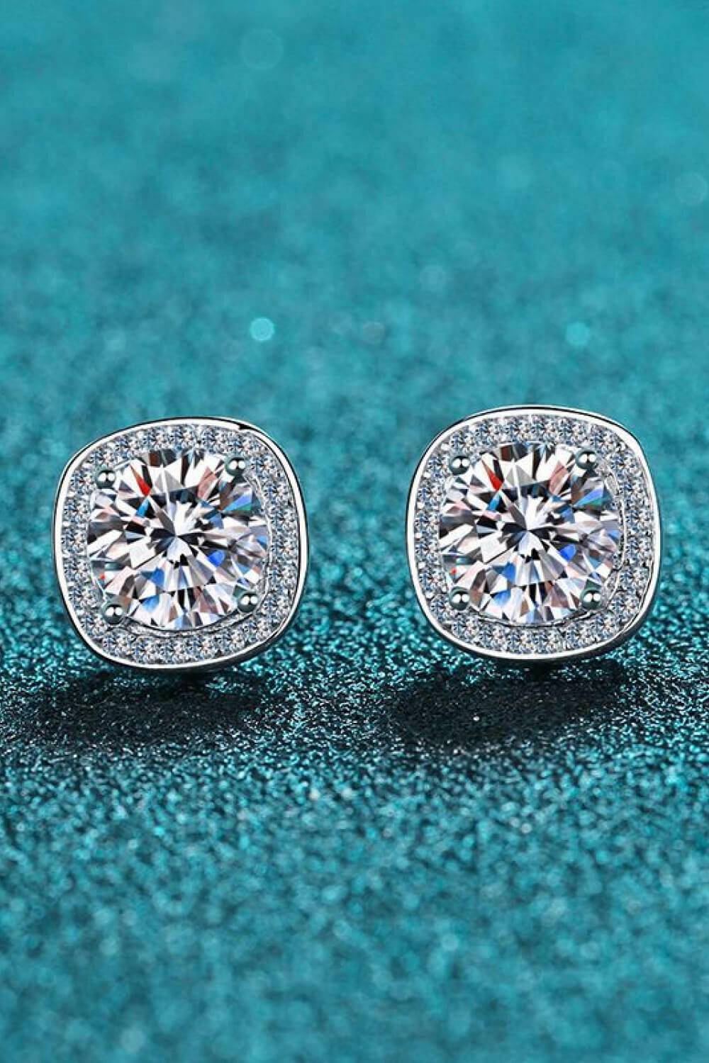 Let Me Love You 1 Carat Moissanite Stud Earrings.