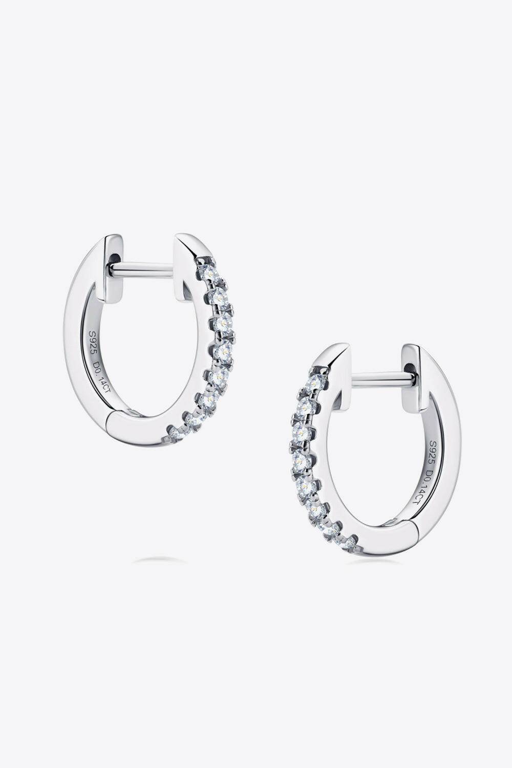 Moissanite 925 Sterling Silver Huggie Earrings - Carri's Cache