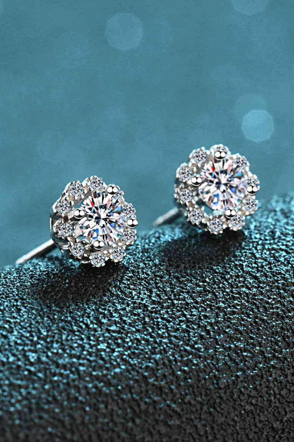 Moissanite Floral-Shaped Stud Earrings - Carri's Cache