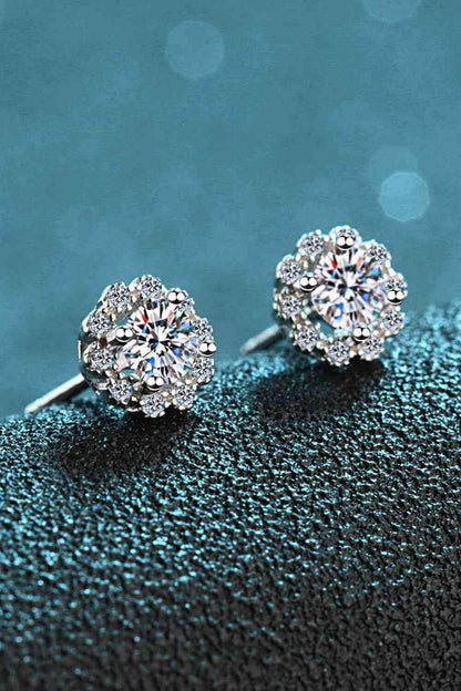 Moissanite Floral-Shaped Stud Earrings - Carri's Cache